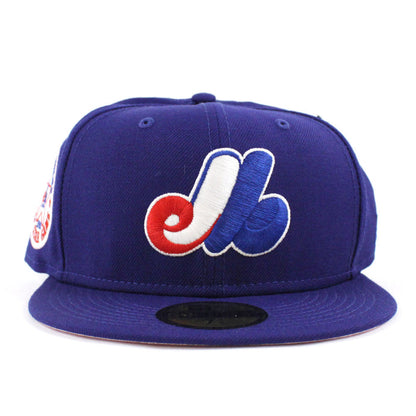 Montreal Expos 1982 All-Star Game Pink Patch New Era Fitted 59Fifty Hat (Blue Pink Under Brim)