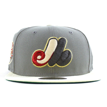 Montreal Expos 35th Anniversary New Era Fitted 59Fifty Hat (Misty Morning Chrome White Green Under Brim)