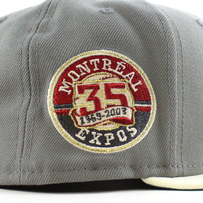 Montreal Expos 35th Anniversary New Era Fitted 59Fifty Hat (Misty Morning Chrome White Green Under Brim)