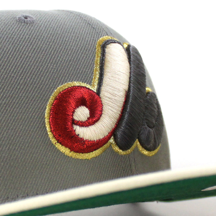 Montreal Expos 35th Anniversary New Era Fitted 59Fifty Hat (Misty Morning Chrome White Green Under Brim)