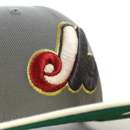 Montreal Expos 35th Anniversary New Era Fitted 59Fifty Hat (Misty Morning Chrome White Green Under Brim)