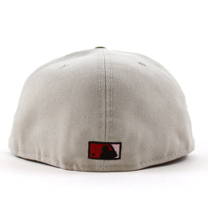 Montreal Expos CLUB DE BASEBALL New Era Fitted 59Fifty Hat (GITD Stone Gray Walnut Pink Under Brim)