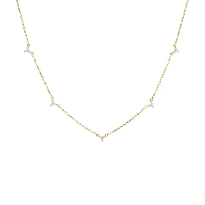 Multi CZ Trio Necklace