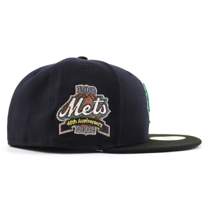 New York Mets 1962 METS 40TH ANNIVERSARY  New Era 59Fifty Fitted Hat (Navy Black Emerald Under Brim)
