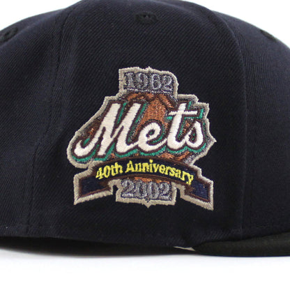 New York Mets 1962 METS 40TH ANNIVERSARY  New Era 59Fifty Fitted Hat (Navy Black Emerald Under Brim)
