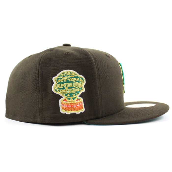 New York Mets 1964 All Star Game 59Fifty New Era Fitted Hat (Walnut Turquoise Under Brim)