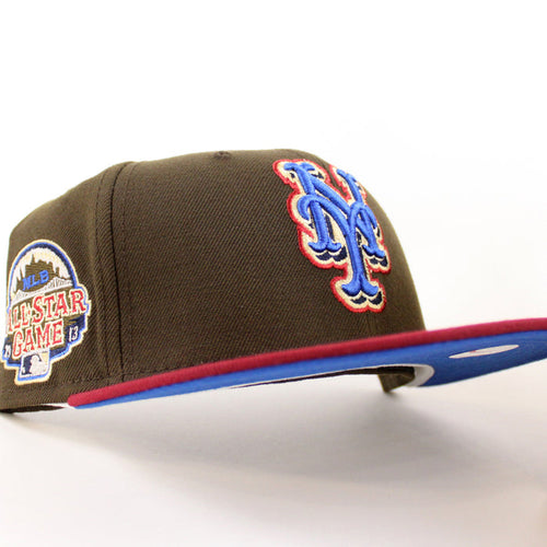 New York Mets 2013 All Star Game New Era 59Fifty Fitted Hat (Walnut Cardinal Azur Blue Under Brim)