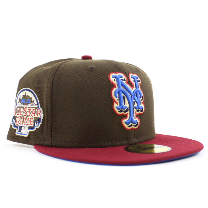 New York Mets 2013 All Star Game New Era 59Fifty Fitted Hat (Walnut Cardinal Azur Blue Under Brim)