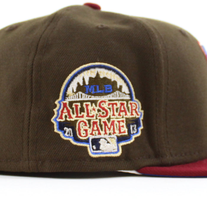 New York Mets 2013 All Star Game New Era 59Fifty Fitted Hat (Walnut Cardinal Azur Blue Under Brim)