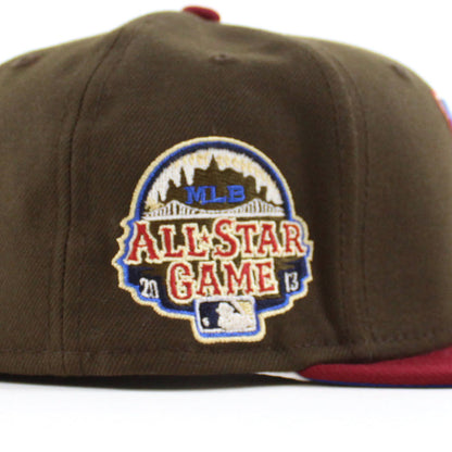 New York Mets 2013 All Star Game New Era 59Fifty Fitted Hat (Walnut Cardinal Azur Blue Under Brim)