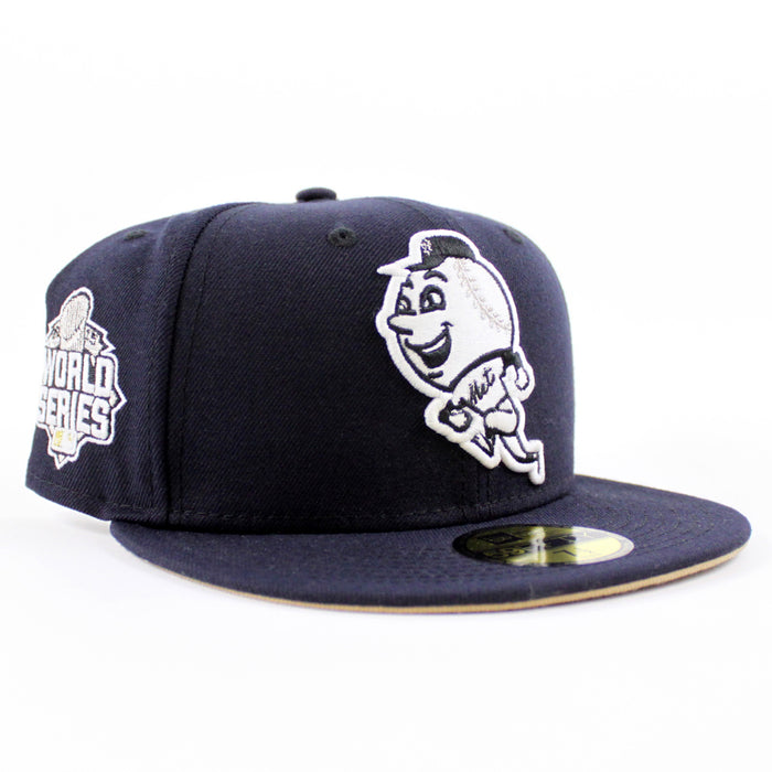 New York Mets 2015 World Series New Era 59Fifty Fitted Hat (GITD Navy Blue Khaki Under Brim)