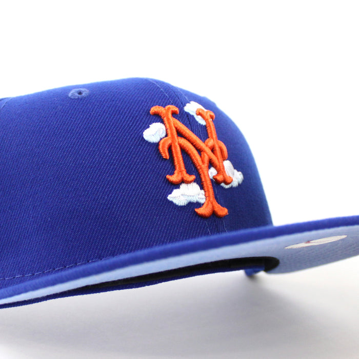 New York Mets COMIC CLOUD 1986 World Series New Era 59Fifty Fitted Hat (Team Color Sky Blue UnderBrim)