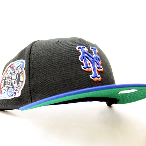 New York Mets Subway Series 59Fifty New Era Fitted Hat (Black Blue Green Under Brim)