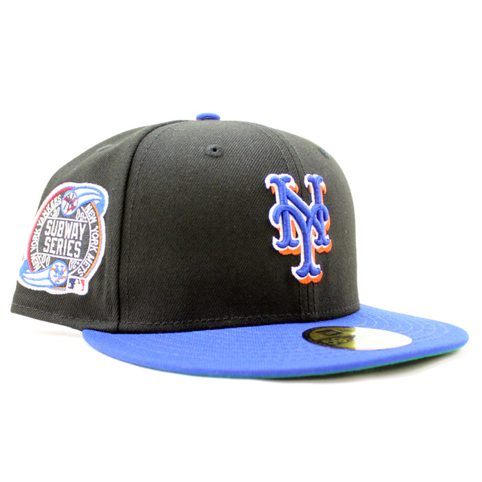 New York Mets Subway Series 59Fifty New Era Fitted Hat (Black Blue Green Under Brim)