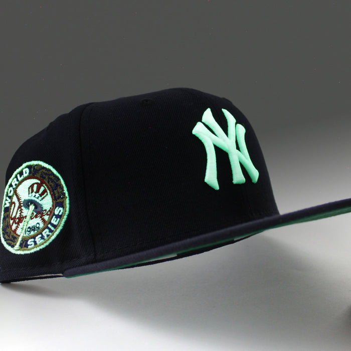 New York Yankees 1949 World Series Yankee Stadium New Era 59Fifty Fitted Hat (GITD Navy Green Under Brim)