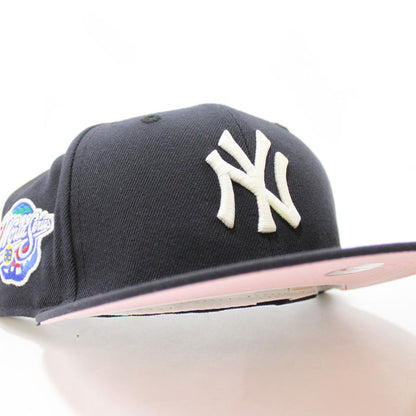 New York Yankees 1998 World Series New Era 59Fifty Fitted Hat (Navy Pink Under Brim)