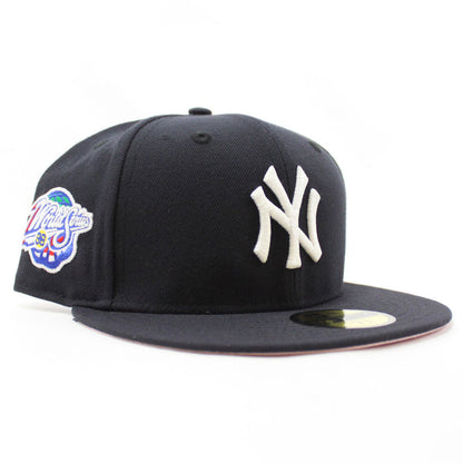 New York Yankees 1998 World Series New Era 59Fifty Fitted Hat (Navy Pink Under Brim)