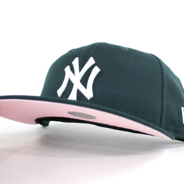 New York Yankees 1999 World Series New Era 59Fifty Fitted Hat (Dark Green Pink Under Brim)