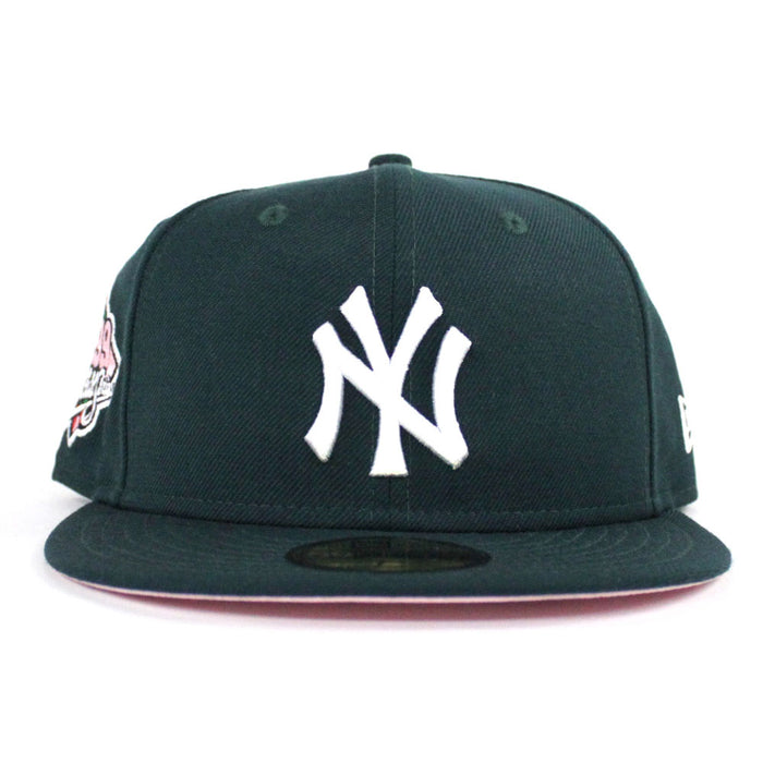 New York Yankees 1999 World Series New Era 59Fifty Fitted Hat (Dark Green Pink Under Brim)