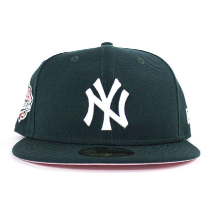 New York Yankees 1999 World Series New Era 59Fifty Fitted Hat (Dark Green Pink Under Brim)