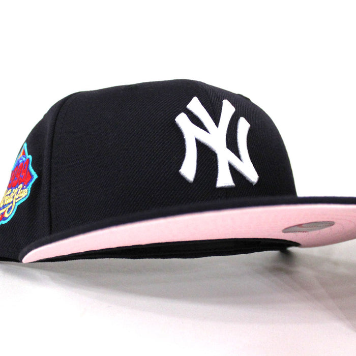 New York Yankees 1999 World Series New Era 59Fifty Fitted Hat (Navy Pink Under Brim)