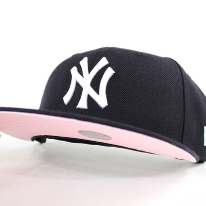 New York Yankees 1999 World Series New Era 59Fifty Fitted Hat (Navy Pink Under Brim)