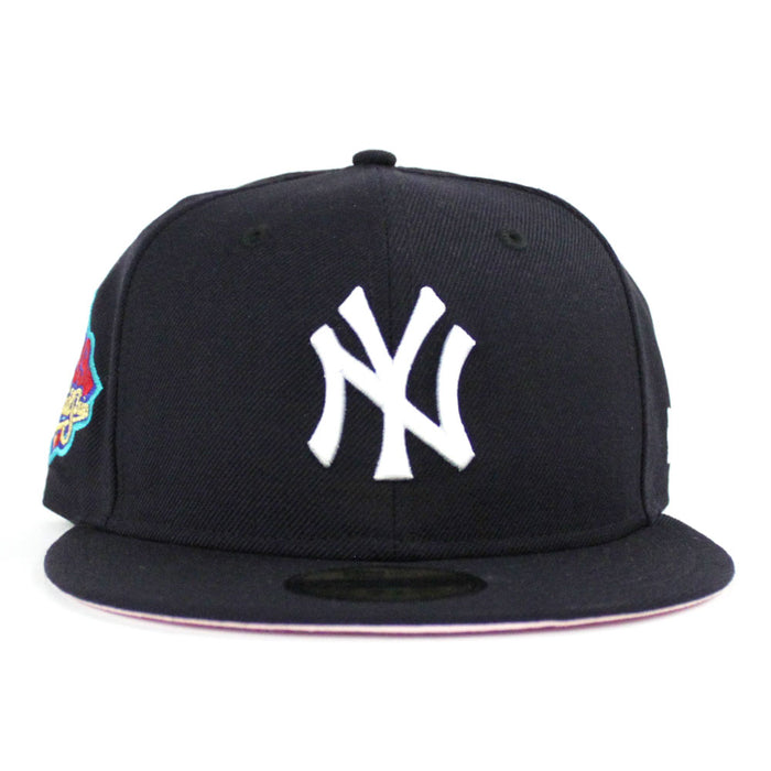 New York Yankees 1999 World Series New Era 59Fifty Fitted Hat (Navy Pink Under Brim)