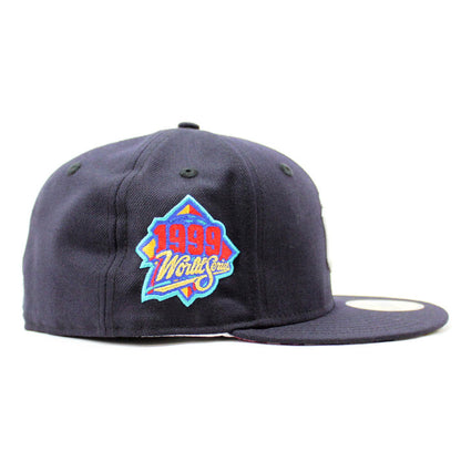 New York Yankees 1999 World Series New Era 59Fifty Fitted Hat V2 (Navy Floral Under Brim)