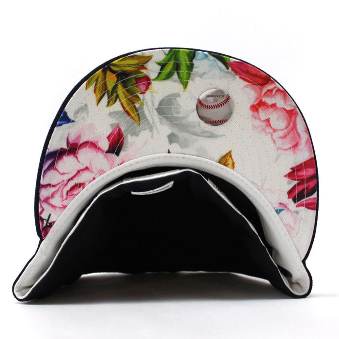 New York Yankees 1999 World Series New Era 59Fifty Fitted Hat V2 (Navy Floral Under Brim)