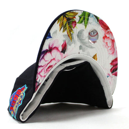 New York Yankees 1999 World Series New Era 59Fifty Fitted Hat V2 (Navy Floral Under Brim)