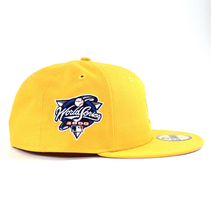 New York Yankees 2000 World Series 59Fifty New Era Fitted Hat (Yellow Pink Under Brim)