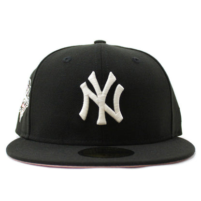 New York Yankees 2000 World Series New Era 59Fifty Fitted Hat (Glow in the Dark Black Pink Under Brim)