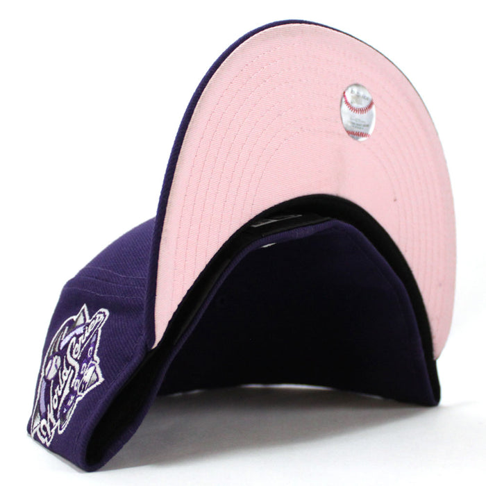 New York Yankees 2000 World Series New Era 59Fifty Fitted Hat (Glow in the Dark Purple Pink Under Brim)