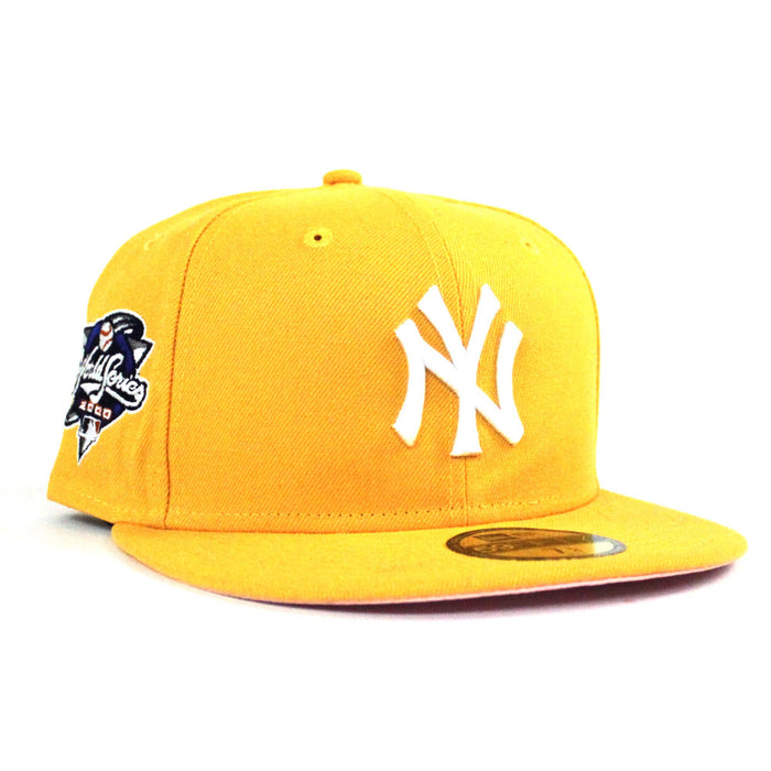 New York Yankees 2000 World Series New Era 59Fifty Fitted Hat (Yellow Pink Under Brim)