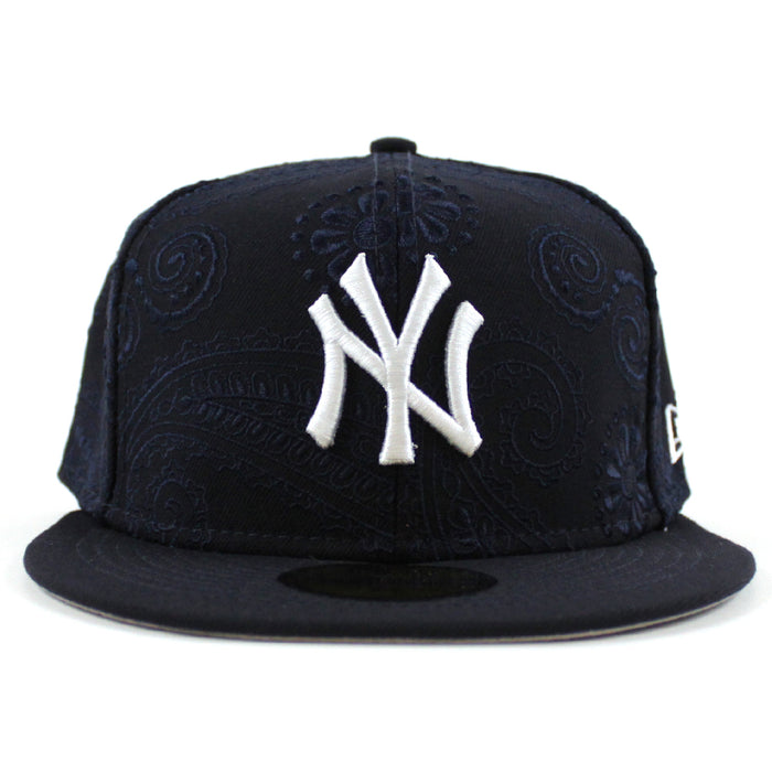 New York Yankees MLBSWIRL New Era 59Fifty Fitted Hat (Navy Gray Under Brim)
