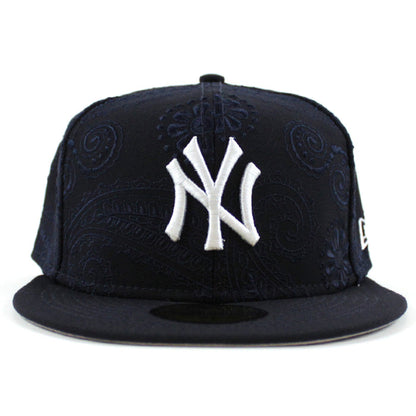 New York Yankees MLBSWIRL New Era 59Fifty Fitted Hat (Navy Gray Under Brim)