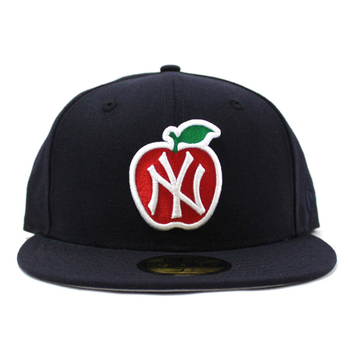 New York Yankees New Era 59Fifty Fitted Hat (Big Apple Navy Gray Under Brim)