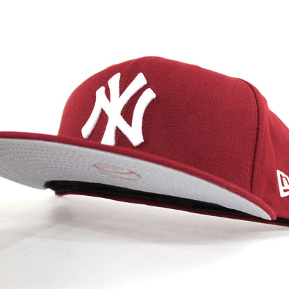 New York Yankees New Era 59Fifty Fitted Hat (Cardinal Gray Under Brim)