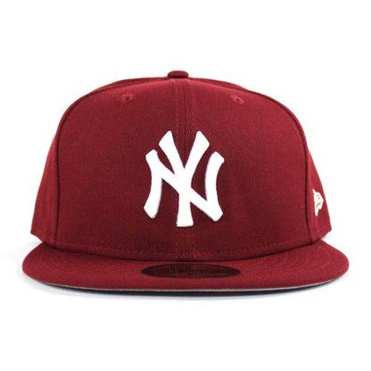 New York Yankees New Era 59Fifty Fitted Hat (Cardinal Gray Under Brim)