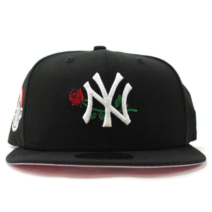 New York Yankees Rose 27 World Championships 59Fifty New Era Fitted Hat (Black Pink Under Brim)