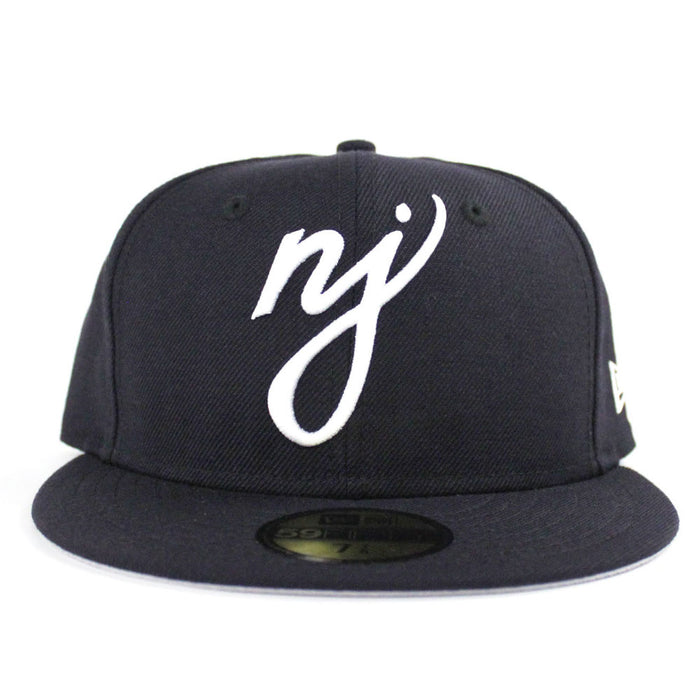 NJ Script New Era 59Fifty Fitted Hat (Navy Gray Under Brim)