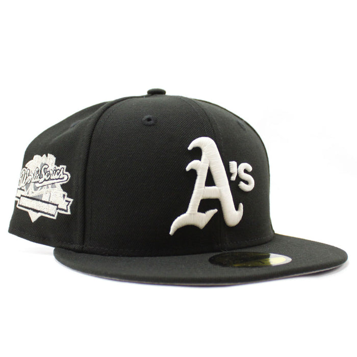 Oakland Athletics 1989 Battle of the Bay World Series New Era 59Fifty Fitted Hat (Glow in the Dark Black Gray Under Brim)