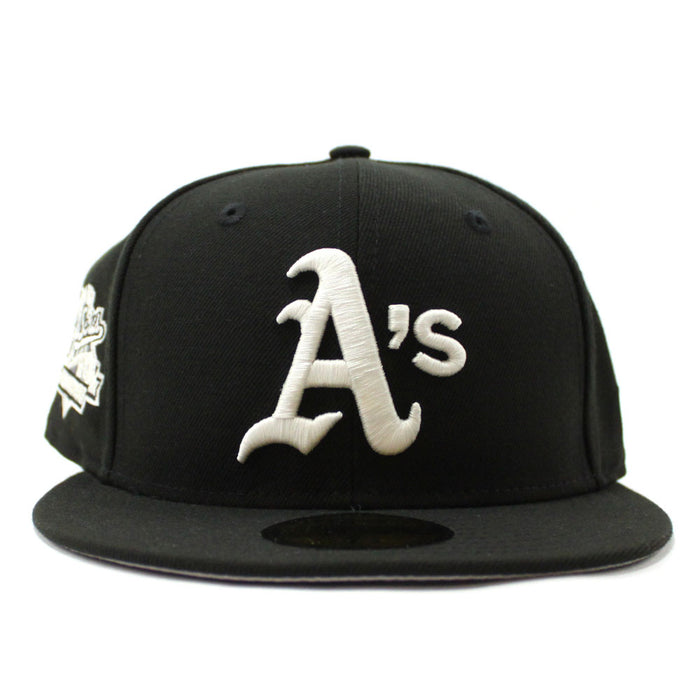 Oakland Athletics 1989 Battle of the Bay World Series New Era 59Fifty Fitted Hat (Glow in the Dark Black Gray Under Brim)