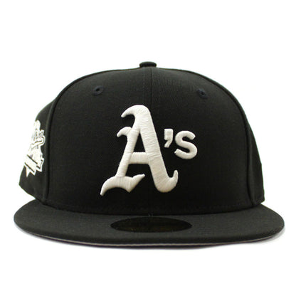 Oakland Athletics 1989 Battle of the Bay World Series New Era 59Fifty Fitted Hat (Glow in the Dark Black Gray Under Brim)