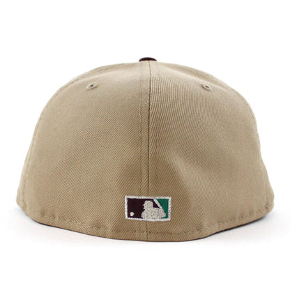 Oakland Athletics 50th Anniversary New Era 59Fifty Fitted Hat (Camel Maroon Turquoise Under Brim)