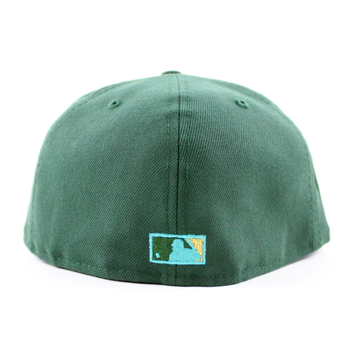 Oakland Athletics 50th Anniversary New Era 59Fifty Fitted Hat (Green Khaki Underbrim)