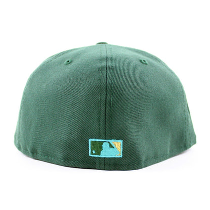 Oakland Athletics 50th Anniversary New Era 59Fifty Fitted Hat (Green Khaki Underbrim)