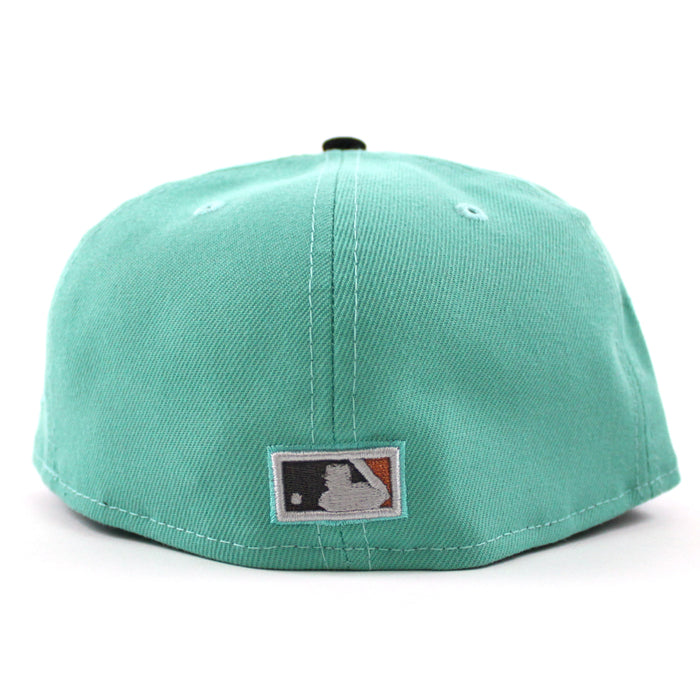 Oakland Athletics 50th Anniversary New Era 59Fifty Fitted Hat (Mint Black Khaki Under Brim)