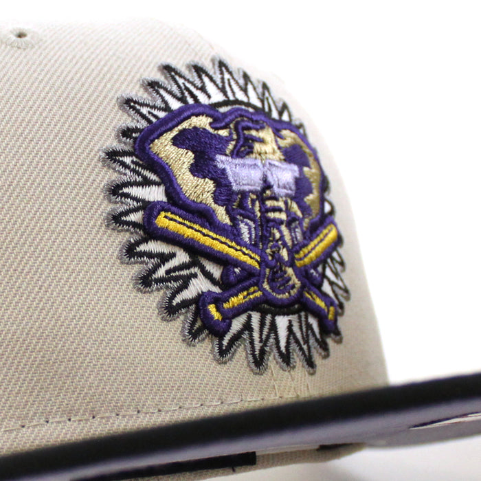 Oakland Athletics 50th Anniversary New Era 59Fifty Fitted Hat (Stone Black Lavender Under Brim)