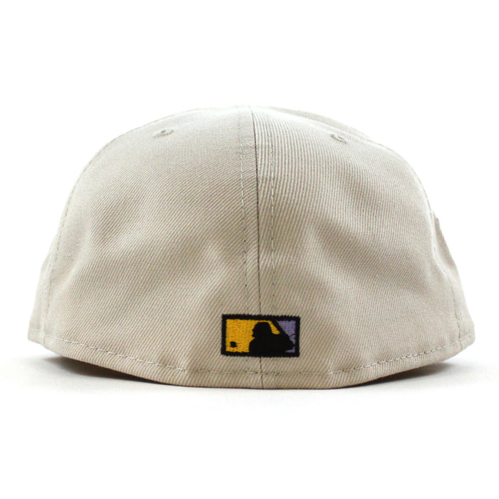 Oakland Athletics 50th Anniversary New Era 59Fifty Fitted Hat (Stone Black Lavender Under Brim)